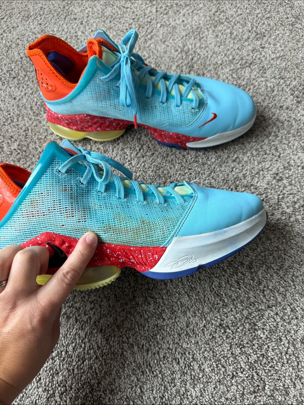 NIKELeBron 19 Low "Blue Chill" Sneakers Size 12.5 - Picture 5 of 16
